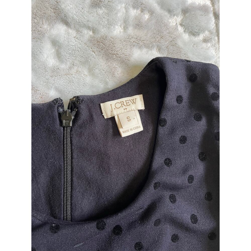 J. Crew Factory Women's Size Small Black Sleeveless Clip Dot Fit & Flare Dress - Picture 3 of 3